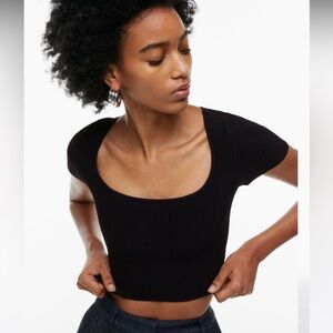 Aritzia Babaton sculpt knit crop top